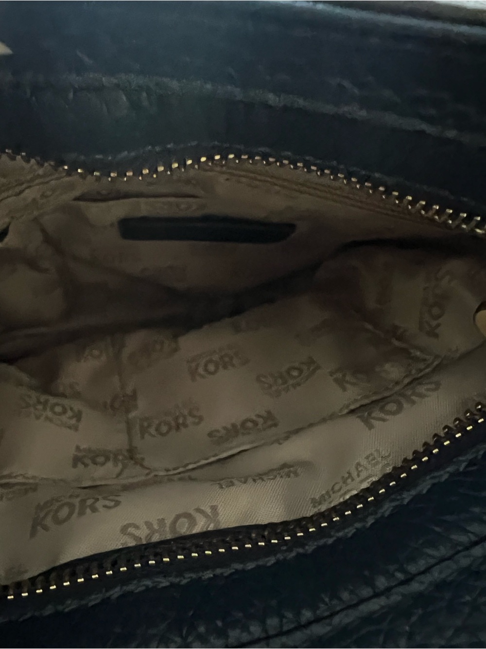 Michael Kors Navy Leather Crossbody Bag Gold Hardware - Picture 12 of 13